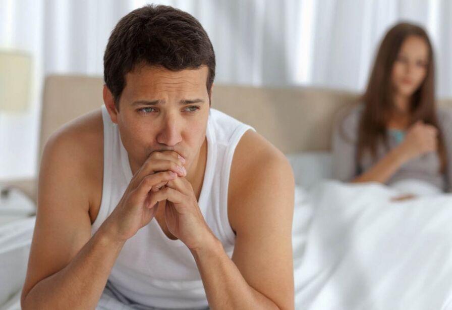 bolečina v spolnem odnosu, poslabšanje moči pri moškem, eden od znakov prostatitisa